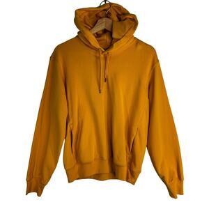 Uniqlo Hoodie Men's Yellow Solid Crew Neck Long Sleeve size XS
